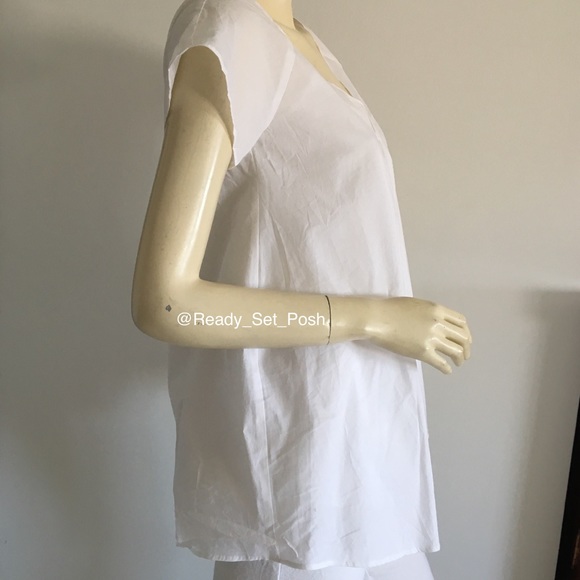 DKNY petite white short sleeve blouse w/ camisole - Picture 4 of 8
